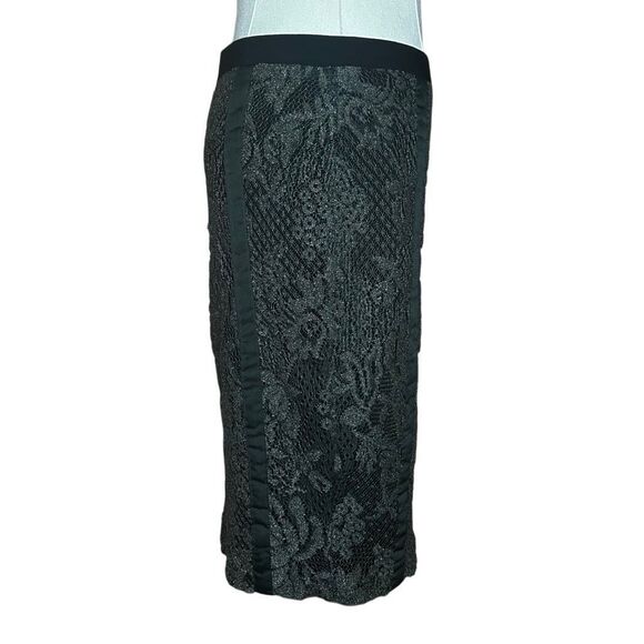 Henri Bendel Black Straight & Pencil Skirt Size 56A Floral Lace Limited Edition - Picture 9 of 11